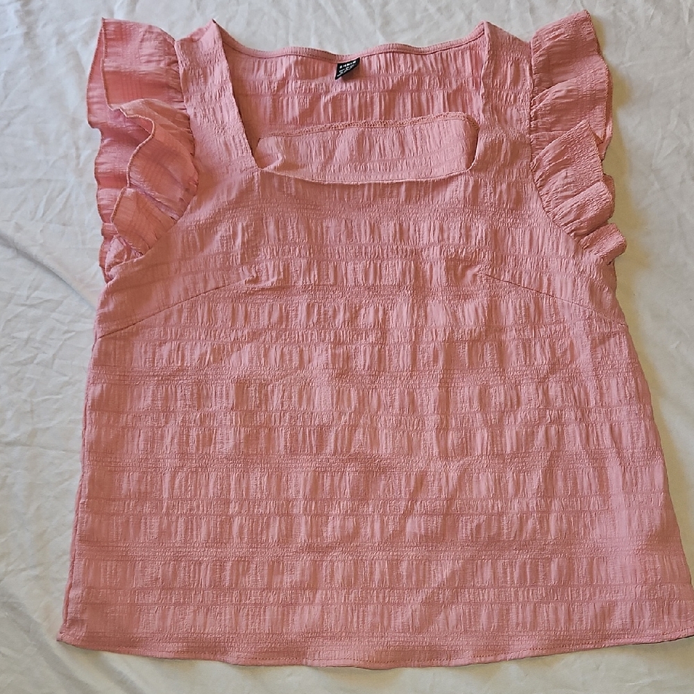3 Shirts Listed SHEIN Pink Ruffled Blouse